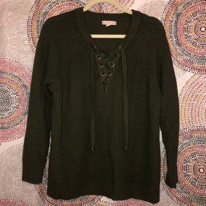 Olive green green as up sweater